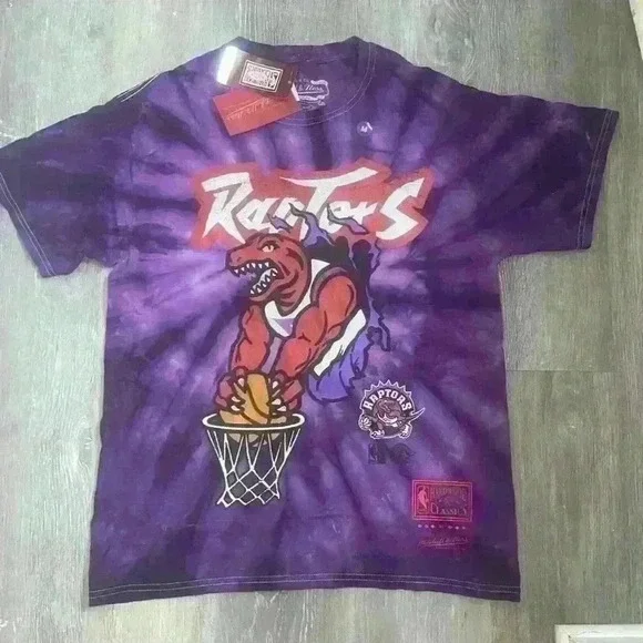 Mitchell & Ness Tie-Dyed Toronto Raptors Finals T-Shirt - Purple Size Medium - Picture 2 of 5